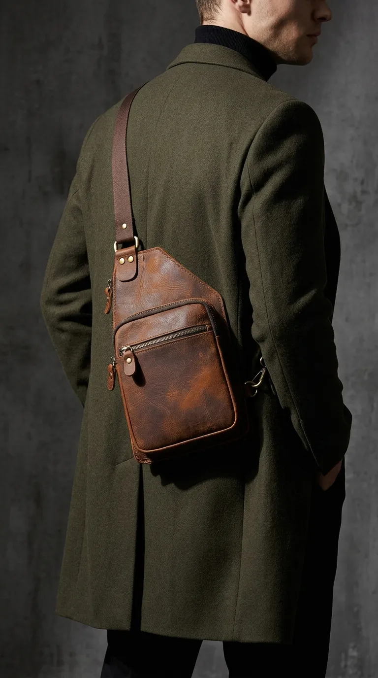 Sling Bag aus 100% echtem Leder – Vintage
